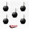 Service Caster 2'' Floor Safe Black Hooded Twin Wheel Caster 3/8 Threaded Stem, 5PK SCC-TS02S50D-NYU-FB-381615-5 - alternate 2